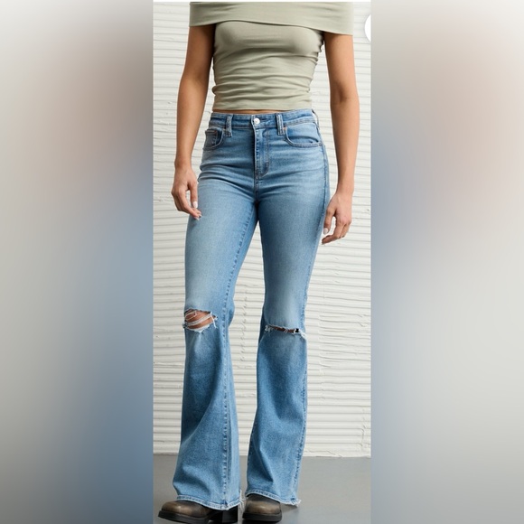 American Eagle Outfitters Pants - American Eagle Next Level Stretch Super High Rise Flare Jeans NWT 12 Reg/31W